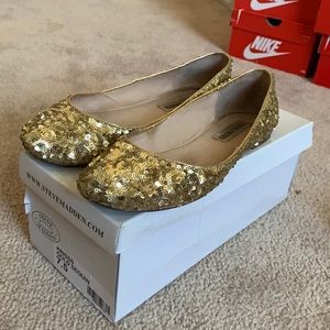 Steve Madden Krisss Gold Sequin Ballet Flats